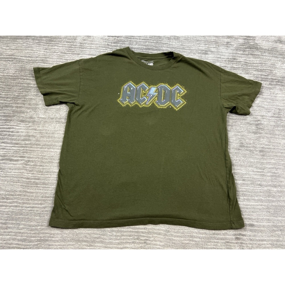 AC DC Shirt American Eagle Mens Medium Green Short Sleeve Tee